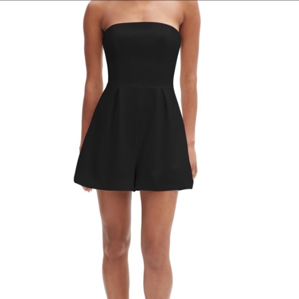 Bardot Strapless Romper Women Size 12 NWT Black Tailored Mini Jumpsuit MSRP $169
